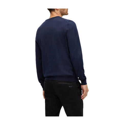 BOSS Pullover Maglia Uomo con ricamo in tono colore Dark blue A24 - BOSS50476364 - 404 - M - Francavilla Moda